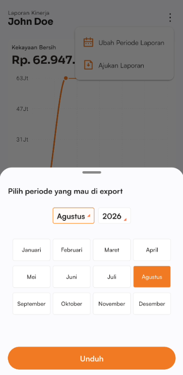 Halaman unduh laporan kinerja