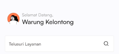 Halaman dashboard nama usaha