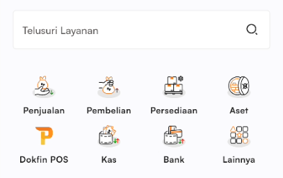 Halaman dashboard pencarian layanan