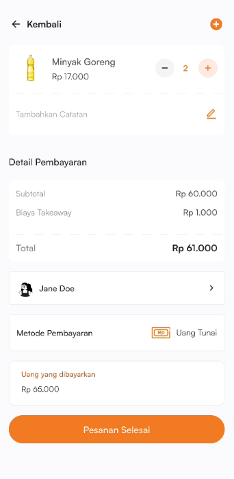 Halaman detail pesanan