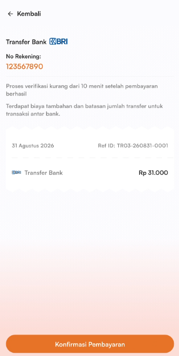 Halaman instruksi pembayaran
