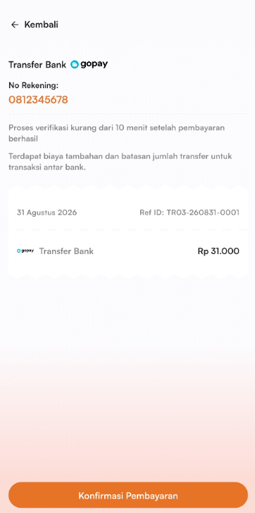 Halaman instruksi pembayaran