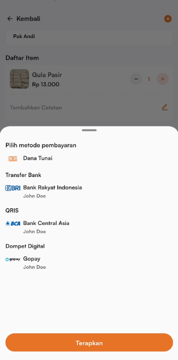 Halaman detail pesanan