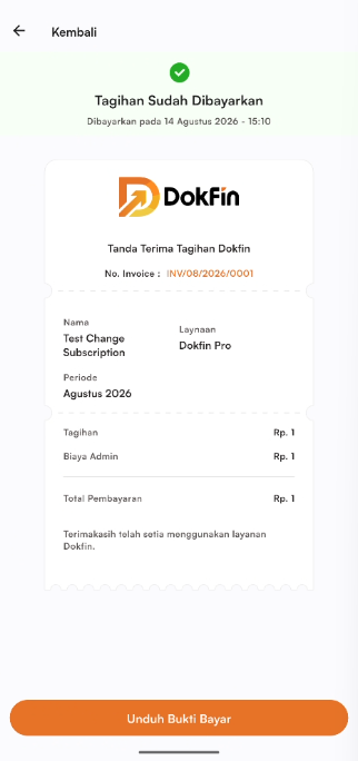 Halaman detail tagihan