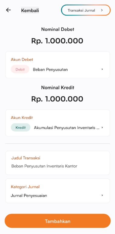 Form edit transaksi jurnal