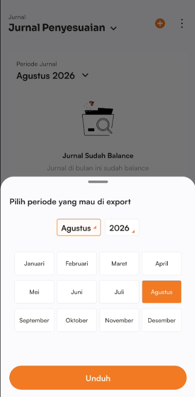 Halaman unduh laporan jurnal