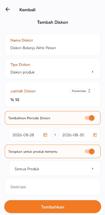 Form tambah diskon