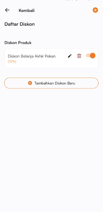 Halaman daftar diskon