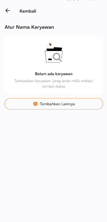 Halaman atur nama karyawan