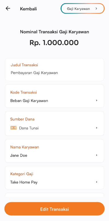 Konfirmasi edit transaksi gaji