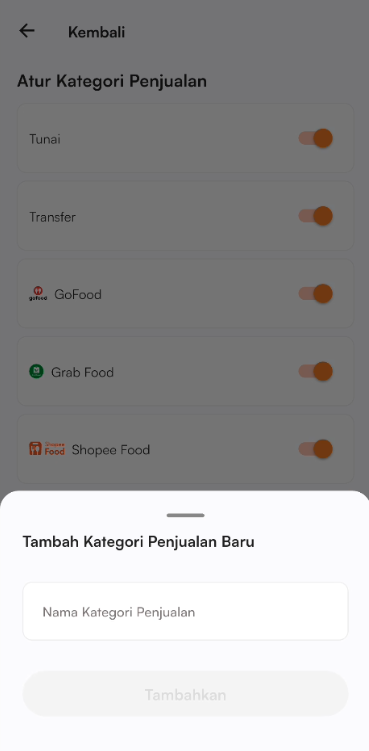 Form tambah kategori penjualan