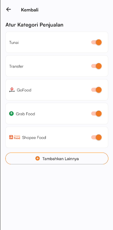 Halaman tambah kategori penjualan
