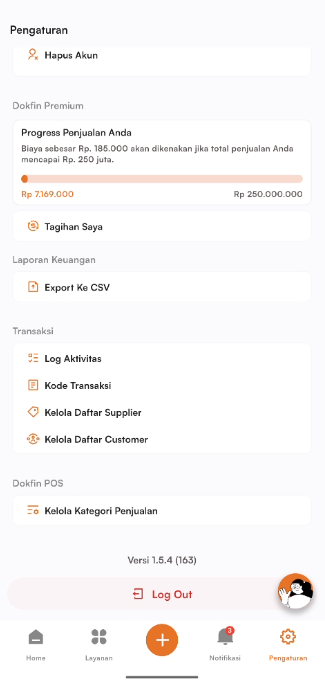 Halaman logout dokfin