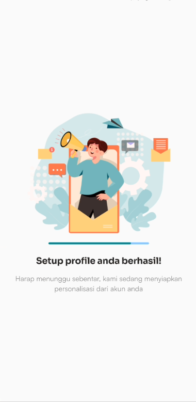 Halaman setup berhasil