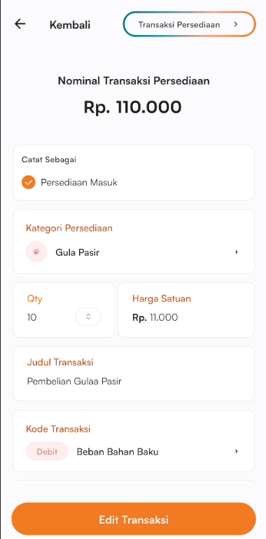 Form edit persediaan masuk