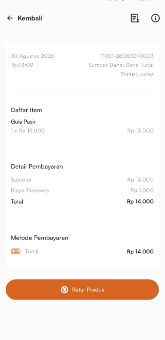 Halaman detail transaksi