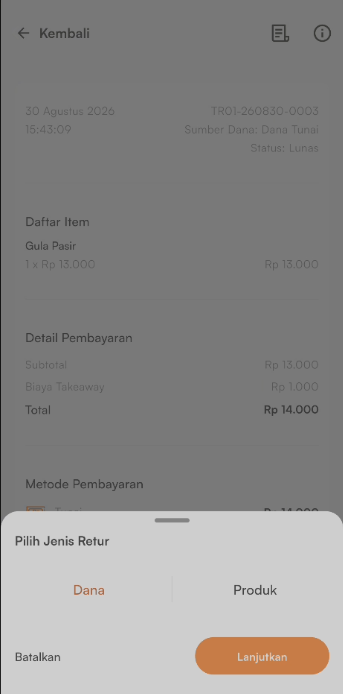 Halaman proses retur